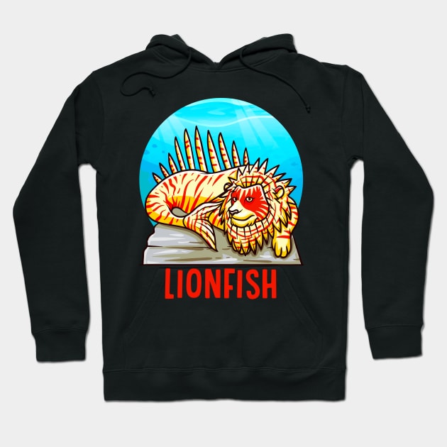 Funny Rare Animals | Exotic Aquarium Fish Gifts | Lionfish Hoodie by Proficient Tees